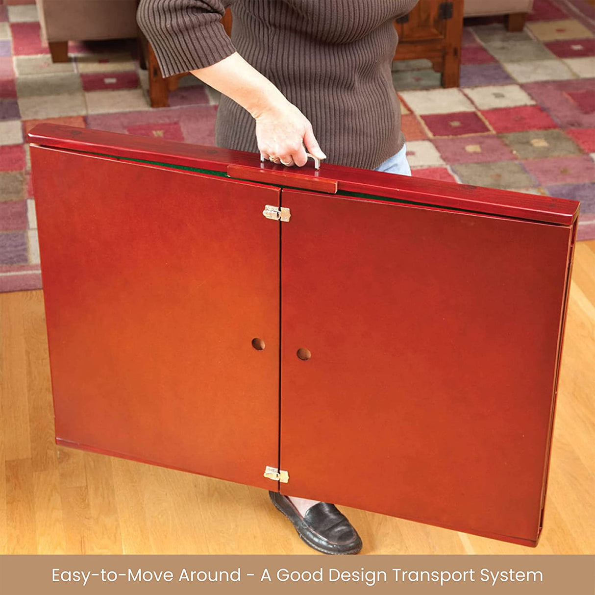 Bits and Pieces Fold-and-Go Wooden Jigsaw Table - Folding Jigsaw Puzzle Table - Puzzle Accessories - Portable Puzzle Table & Puzzle Storage- 25" x 34" Bits and Pieces