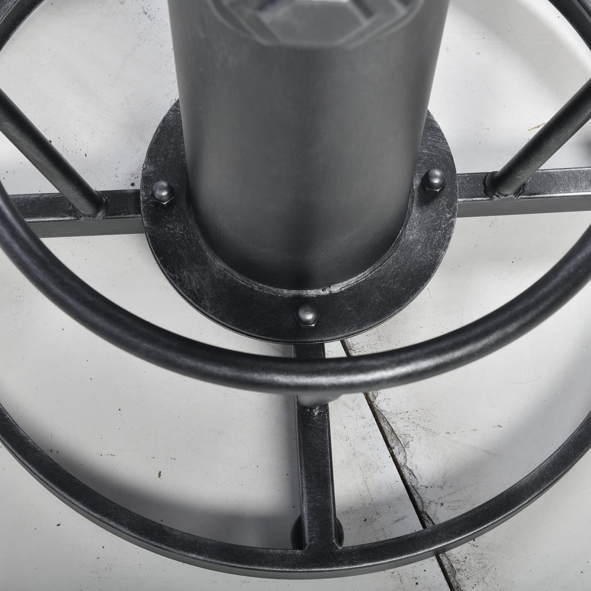 BOKKOLIK Industrial Bistro Bar Table 38.6-44.4inch Height Adjustable Farmhouse Pub Table for Kitchen Dinning Room Office Swivel Wooden Top BOKKOLIK