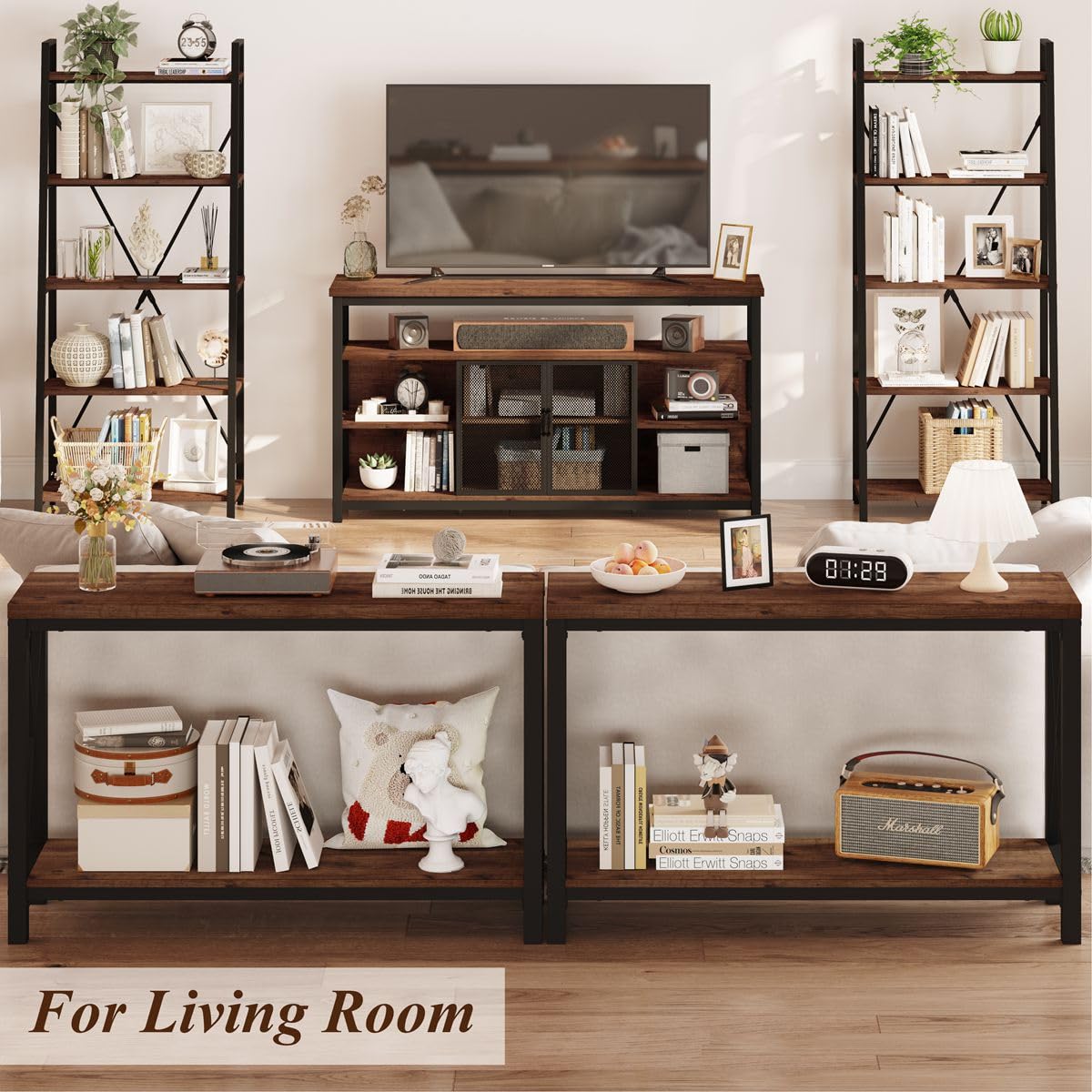 Rustic Oak 2-Tier Console Table by BON AUGURE – Stylish Entryway and Living Room Furniture BON AUGURE