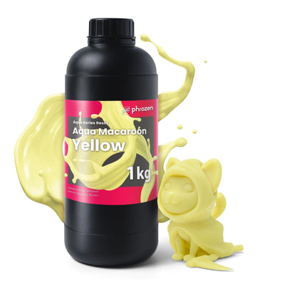 Phrozen Aqua Resin for 3D Printing, 405nm UV-Curing Photopolymer, Low Shrinkage, High Precision, Low Odor, Vivid Color, Non-Brittle, Fast Curing for LCD/DLP/SLA Printers (Macaroon-Yellow, 1KG)