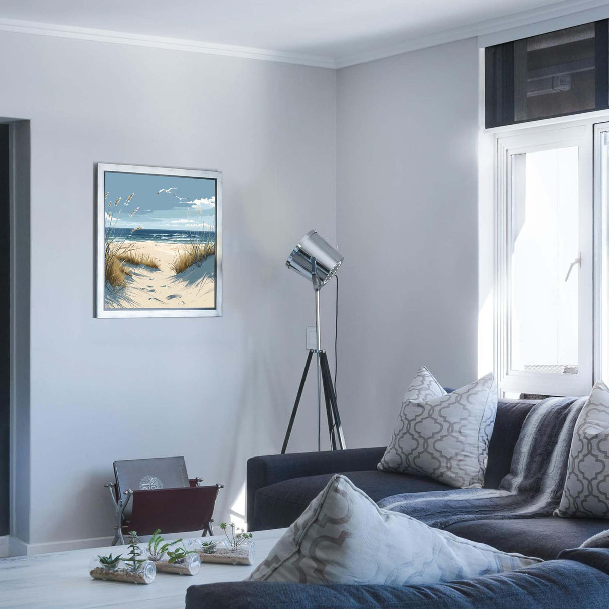 ARNLRDYA Ocean Landscape Paint by Number Kits, Seagull Beaches DIY Paint by Numbers for Beginner, Waves Coastal Reed Scenery Acrylic Painting for Gift Home Wall Decor(16×20inches, No Frame) ARNLRDYA