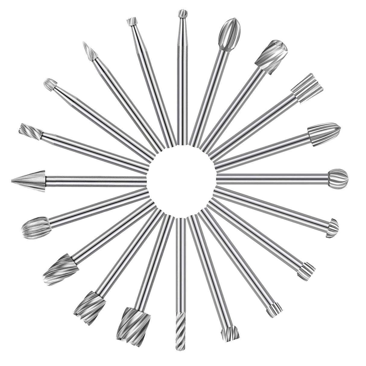 20Pcs HSS Different Burr Set Carving Bits Wood Engraving Router Bit w/ 1/8"(3mm) Shank, Rotary Tools Accessories for DIY Woodworking and Carving Auto-plaza
