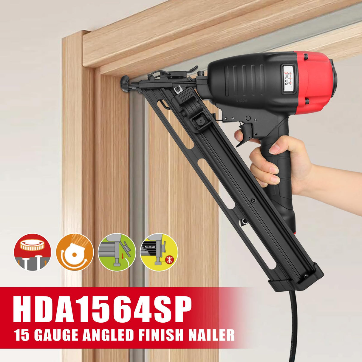 3PLUS HDA1564SP 15 Gauge Angled Finish Nailer 3PLUS