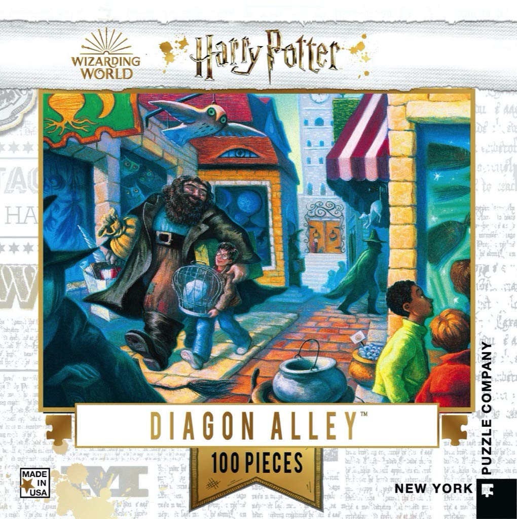 New York Puzzle Company - Harry Potter Diagon Alley Mini - 100 Piece Jigsaw Puzzle for Family Game Nights by Mary GrandPré New York Puzzle Company