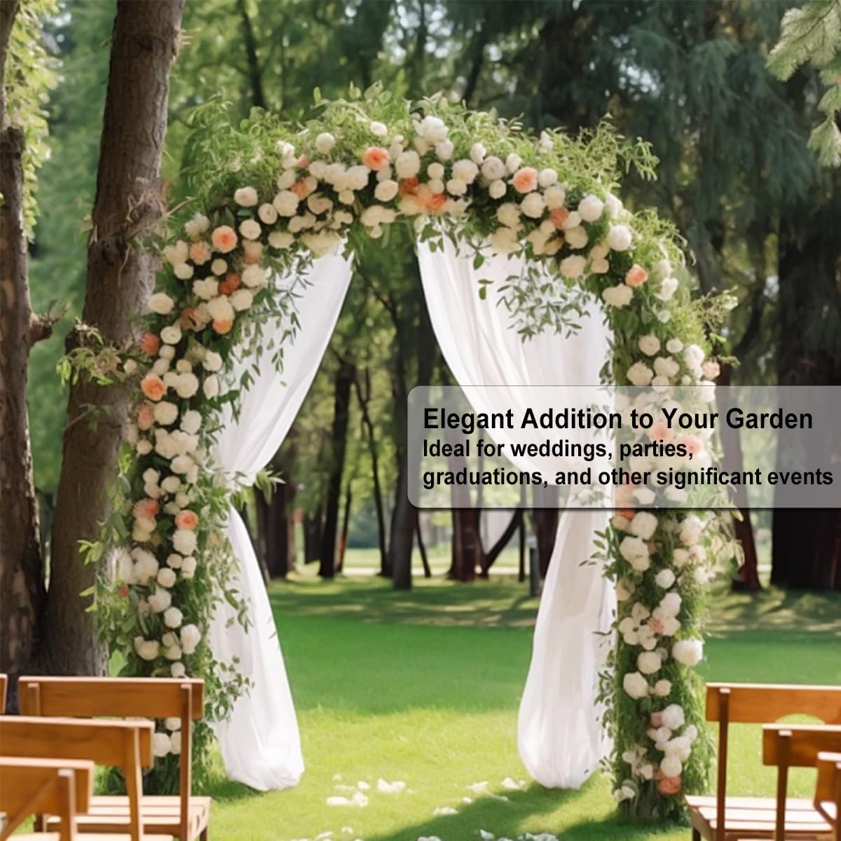 Garden Arch Trellis for Climbing Plants Outdoor Metal Trellis Wedding Arch Frame Assemble Freely 2 Sizes for Roses Vines Bridal Party Decoration, Black AngyangguoJi