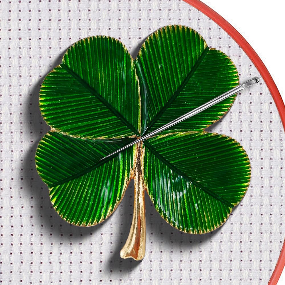 Magnetic Needle Minder Magnet Embroidery Accessories and Supplies Embroidery Needle Holder Cross Stitch Holder Needlework Supplies (FourLeaf) seminhoof