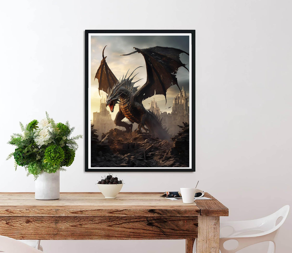 Diymood Paint by Numbers for Adults Dragon, DIY Oil Painting Mythological Acrylic Paint by Number Kits for Adults Beginner for Home Wall Decor 16x20 inch Diymood