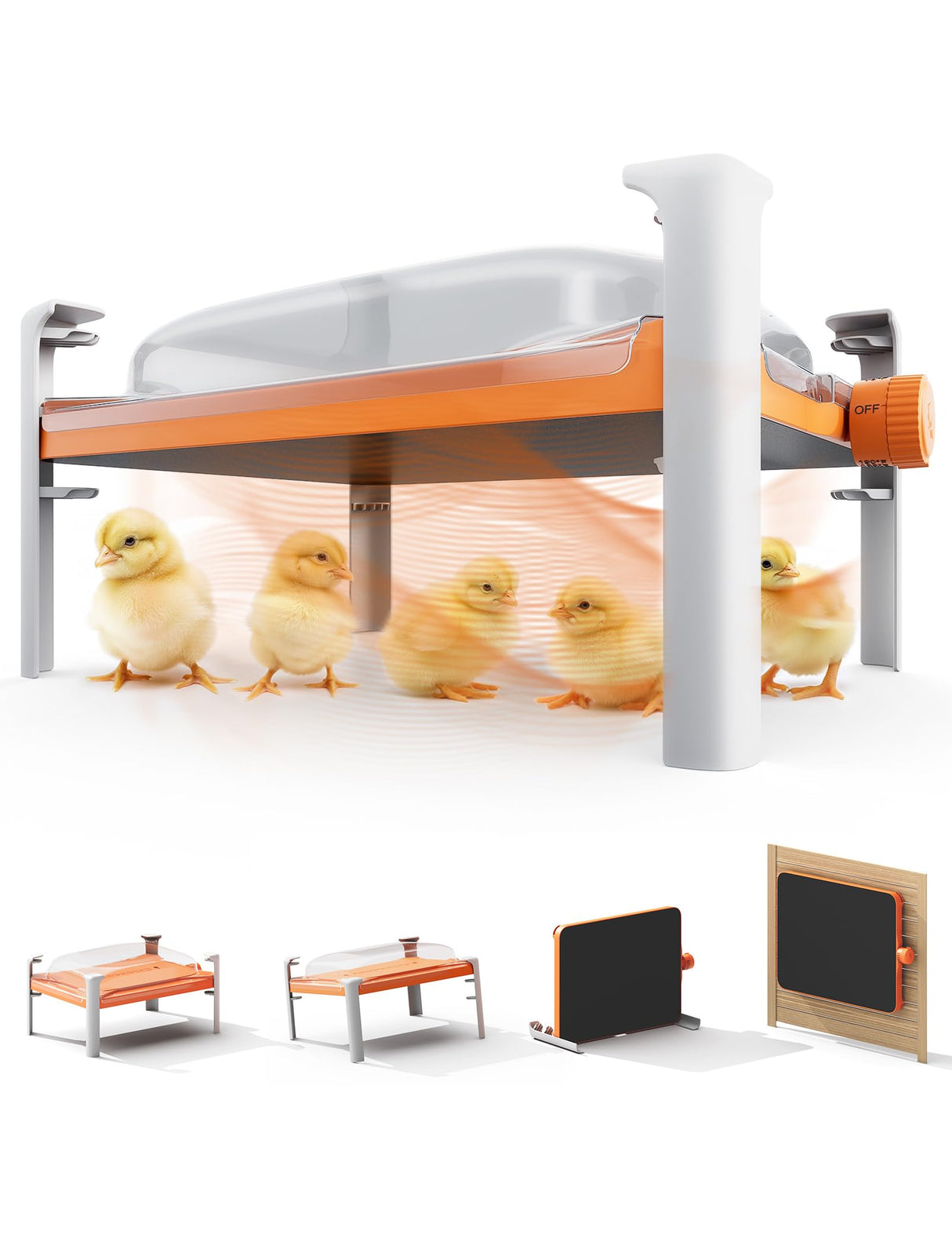 Smart Chicken Coop Heater, 200 Watts Chick Brooder Heating Plate Built-in Adaptive Temperature Sensor, Chicken Brooder Heater for 25 Chicks, Adaptable to Timer and Temp Controllers,UL-Compliant Chickcozy