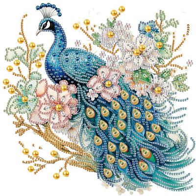 WSLWXSHM 5D Special Shape Diamond Art Kits for Beginners, Diamond Painting Kits for Adults Peacock, Crystal Rhinestones Diamond Painting for Home Wall Decoration Gift 12×12inch/30×30cm, Flower