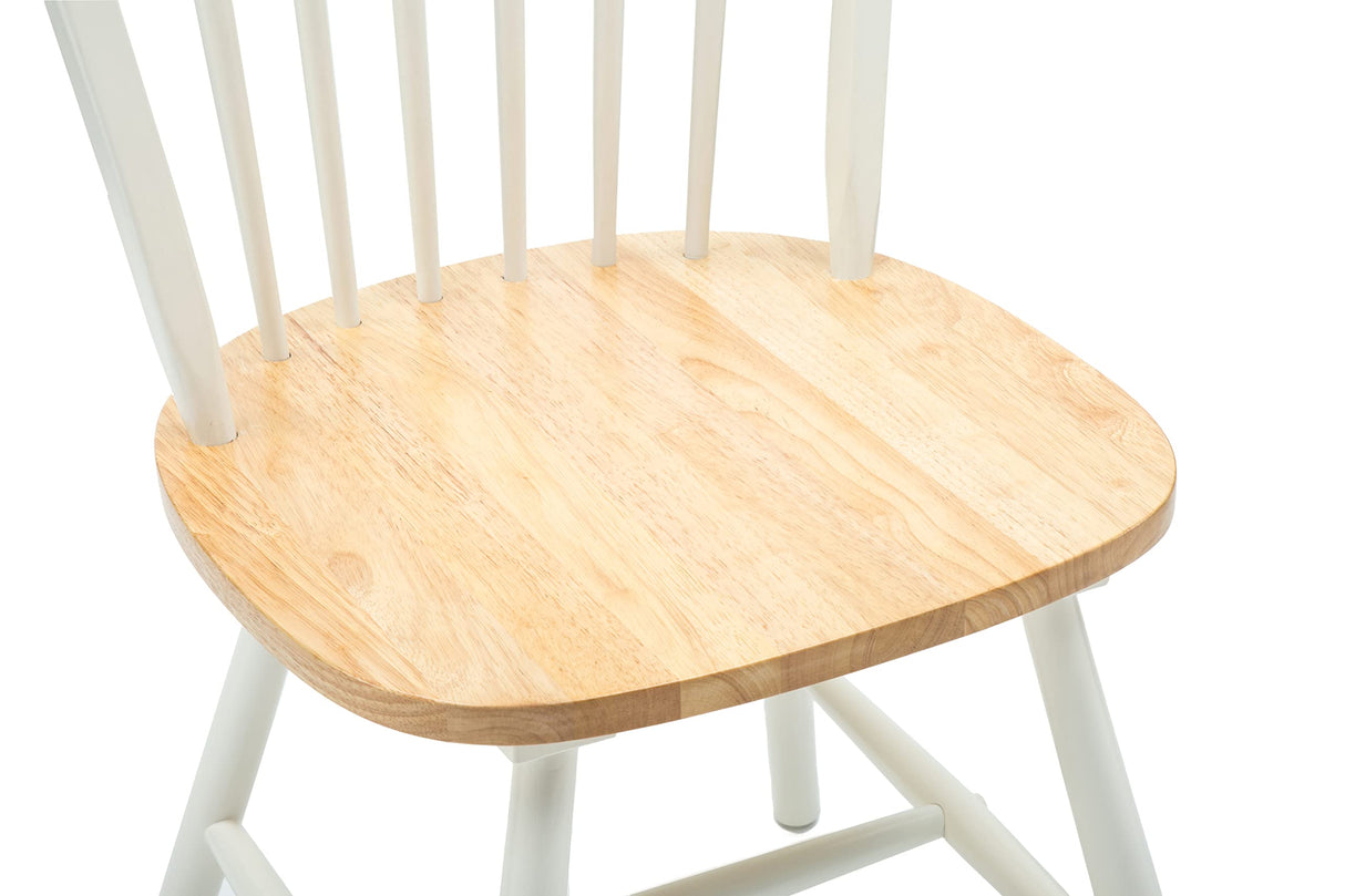 Boraam Farmhouse Dining Chairs, Set of 2-White/Natural Boraam