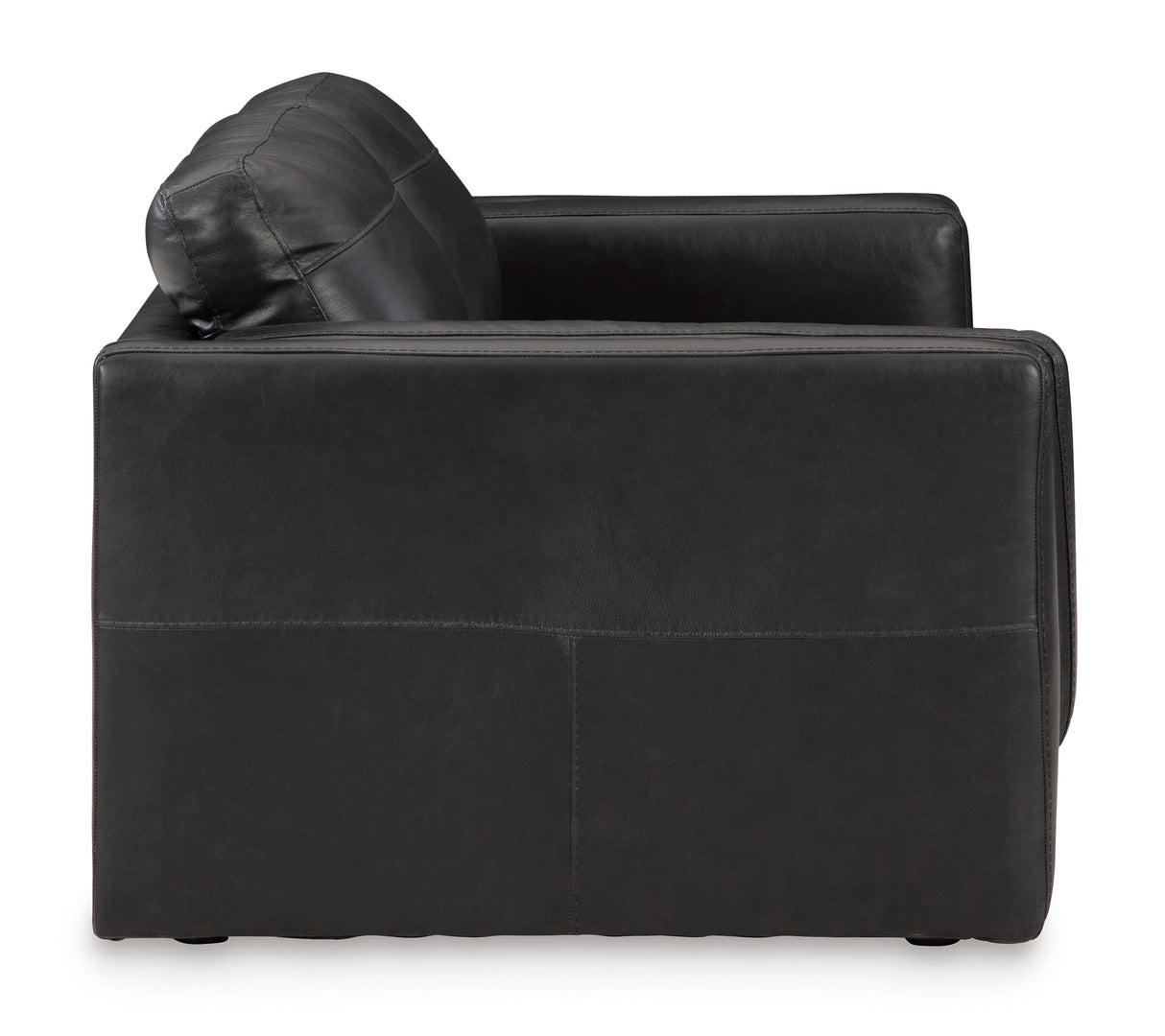 Signature Design by Ashley Amiata Modern Leather Match Loveseat with Non-skid Legs, Black Signature Design by Ashley