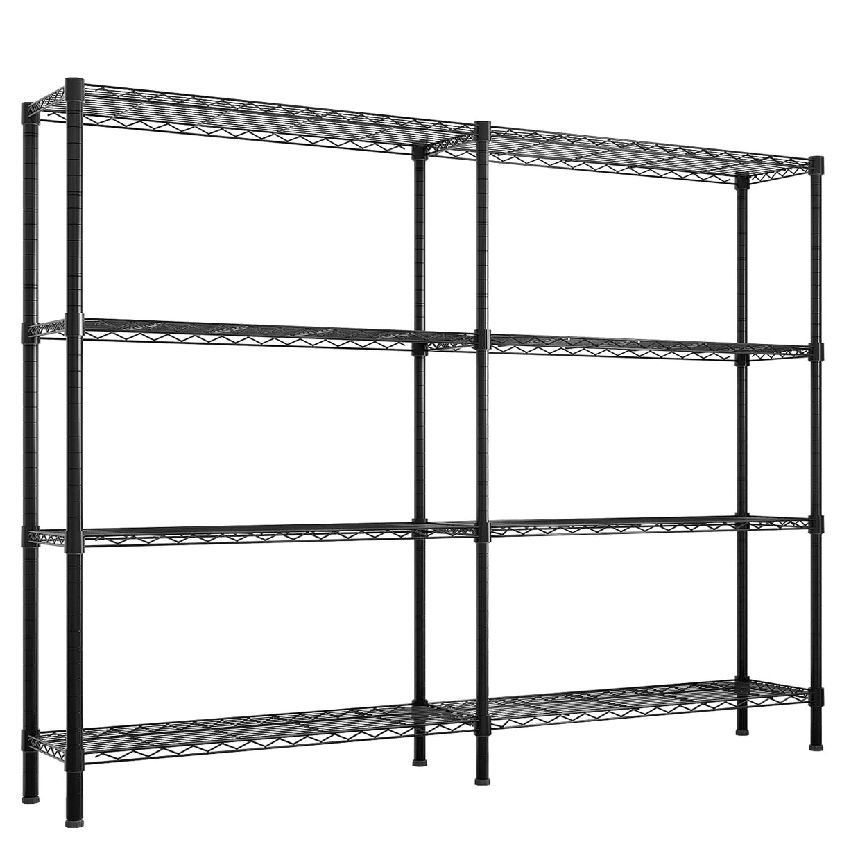 VINGLI 58" W Storage Shelves 1220LBS Heavy Duty Metal Shelving, Upgraded 4 Tier Garage Shelving Unit, Adjustable Wire Shelf for Storage Rack Commercial Pantry Shelf Organizer, 58" W × 13.8" D × 59" H VINGLI