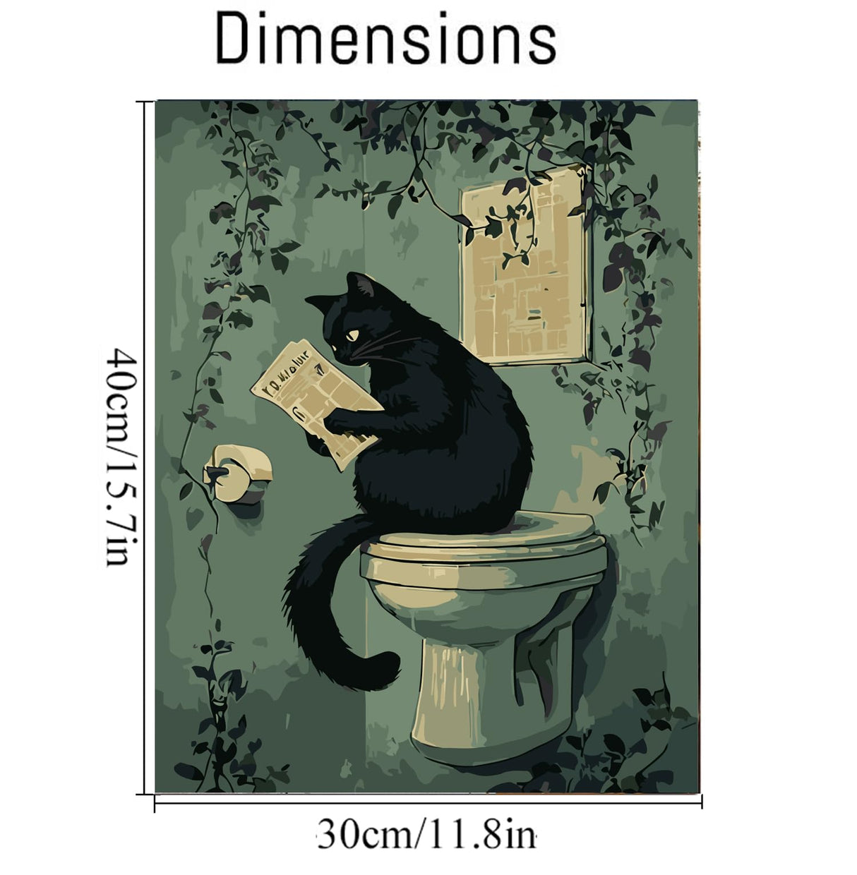 MjhRcll 6 Pack Paint by Numbers for Adults Beginner, Black Cat Paint by Number Kits on Canvas, Funny Animals DIY Acrylic Painting by Number for Home Bathroom Decor 12X16 Inch(Without Frame) MjhRcll