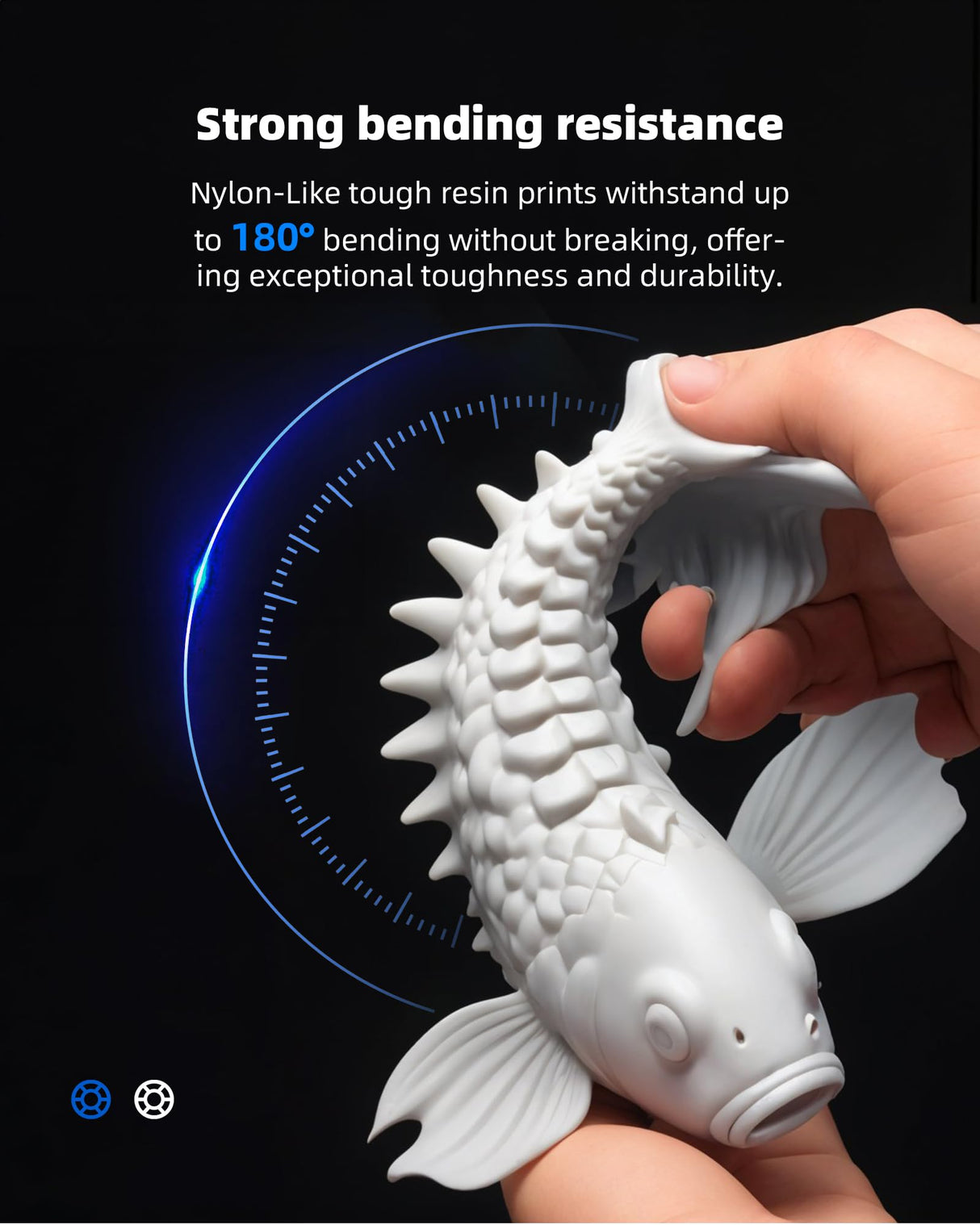 Inslogic Nylon-Like Tough 3D Printer Resin, High Impact Resistance & Flexibility for LCD, DLP, SLA Resin 3D Printers, Durable, Low Shrinkage, 365-405nm UV-Curing Resin for Functional Parts, 1kg, Black Inslogic