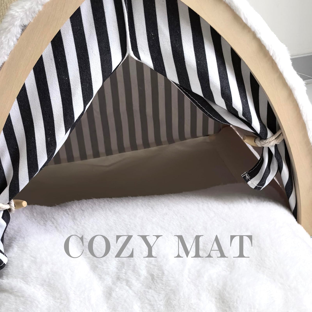 COODIA Cat House, Cat Beds for Indoor Cats, Cat Scratchers with Sisal Scratching Board, Cat Scratcher Bed with Fluffy Ball Hanging, Cat Condo 20x16x16 inches COODIA