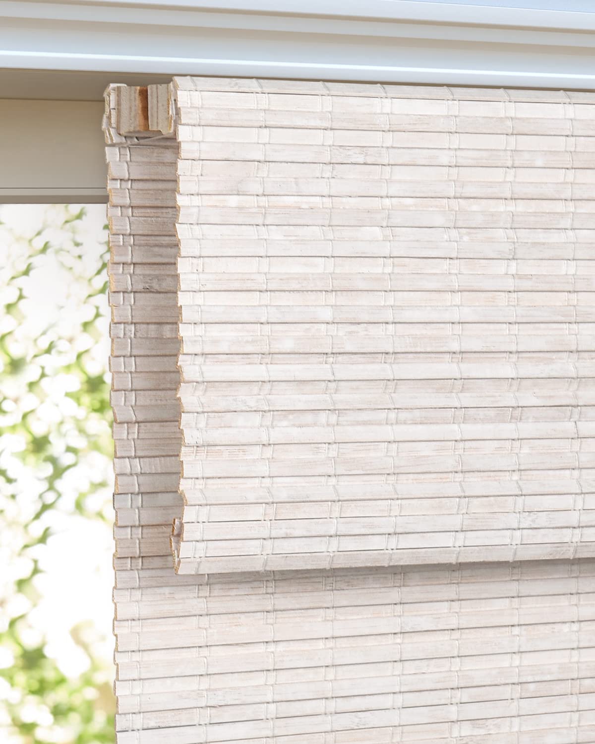 LazBlinds Cordless Bamboo Roman Shades, Privacy Window Treatment, Roll Up Bamboo Blinds for Windows, 35'' W x 60'' H LazBlinds