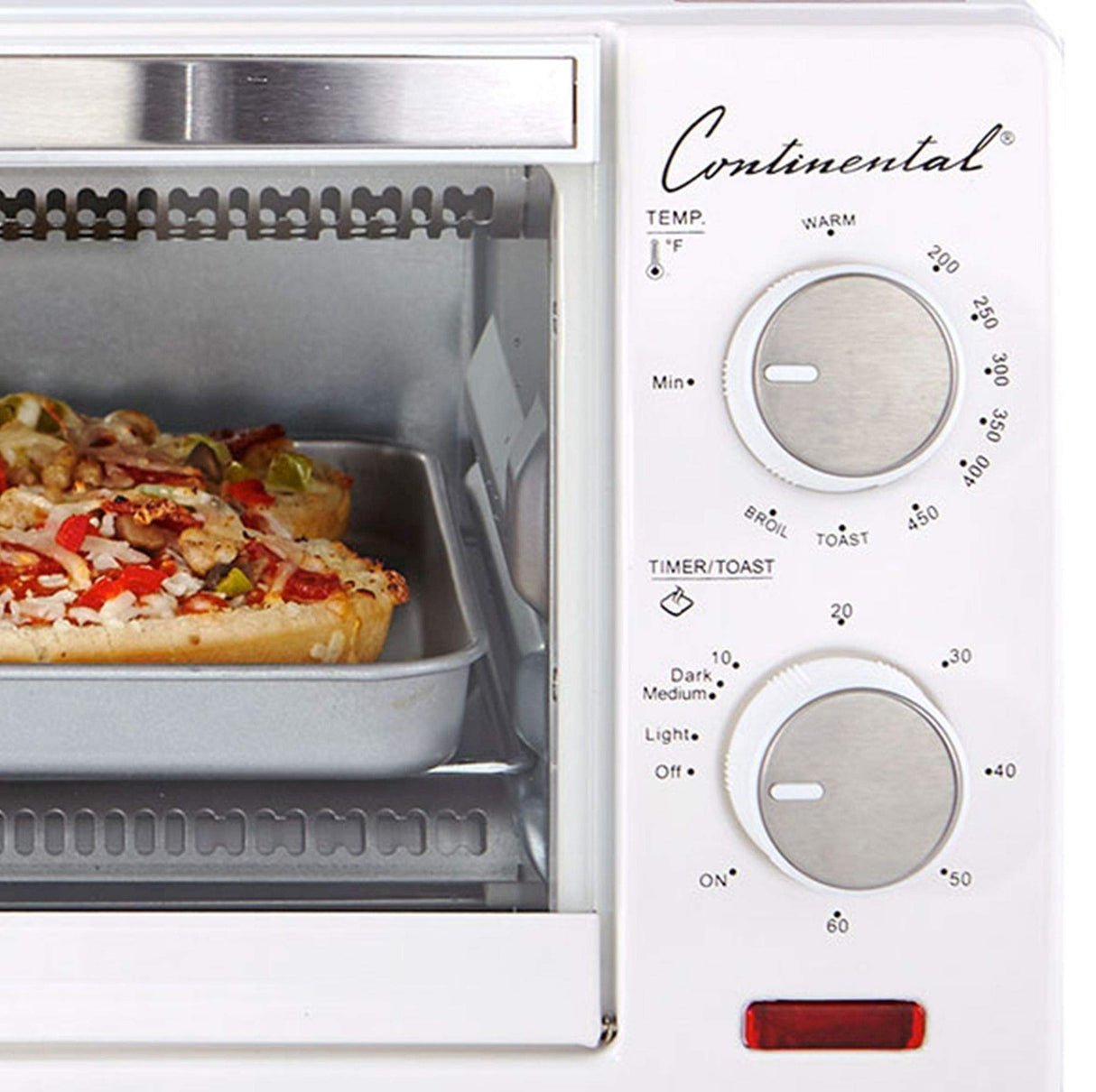 Continental Electric CE-TO101 Toaster Oven, 4 Slice, White Continental Electric