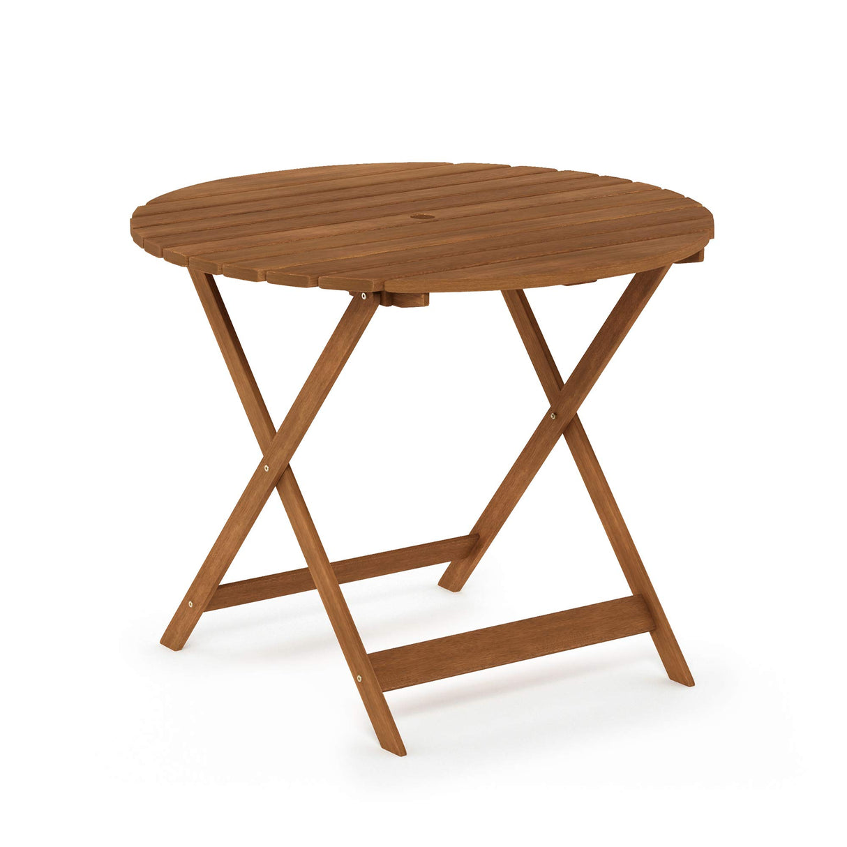 Furinno FG19018F Tioman Outdoor Hardwood Nation Round Dining Table, Natural Furinno