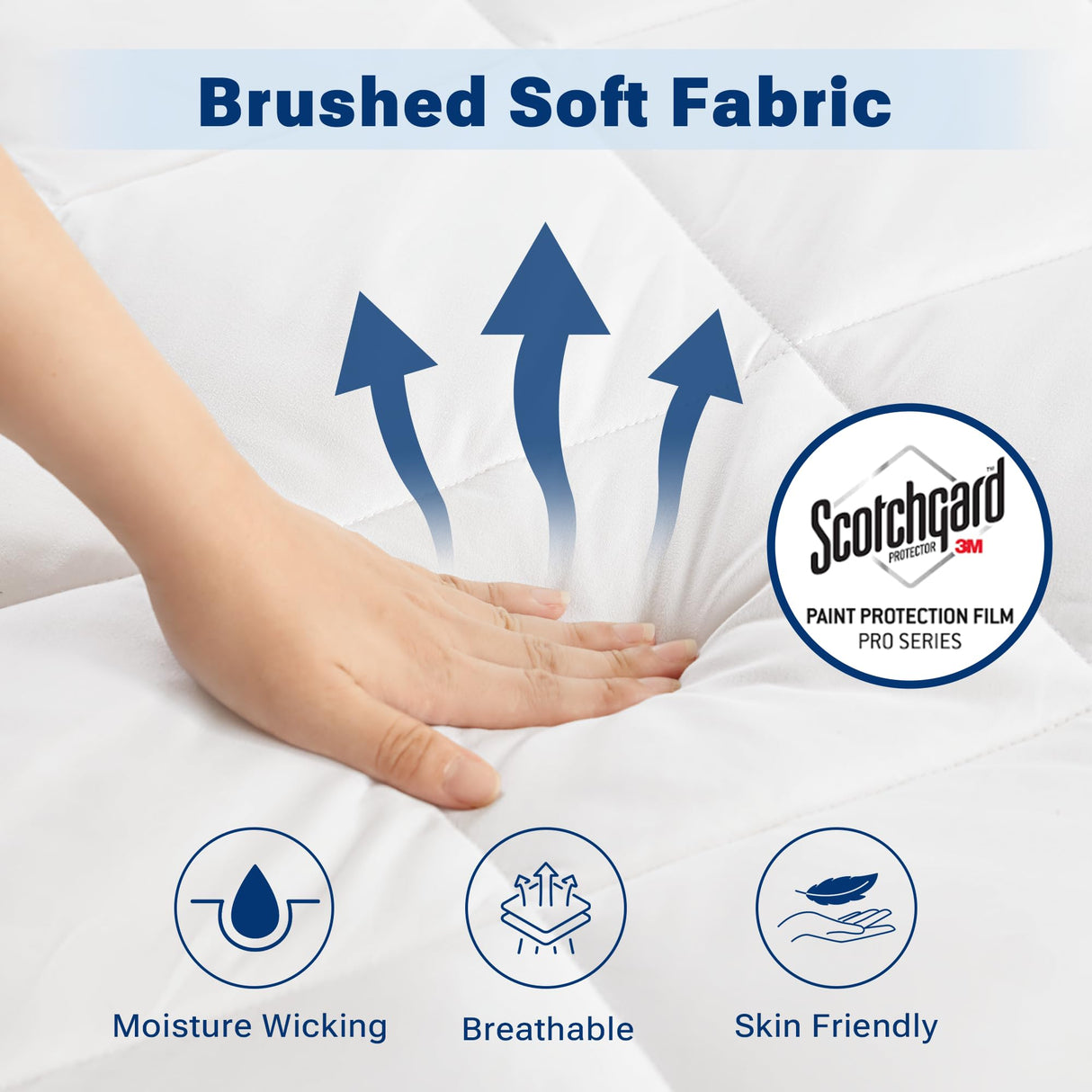 Sleep Philosophy Waterproof Mattress Protector Full Size Mattress Pad, 3M Scotchgard, Quilted & Fitted Microfiber Mattress Topper, Noisless & Deep Pocket Fits Up to 20" Mattress, Full White Sleep Philosophy