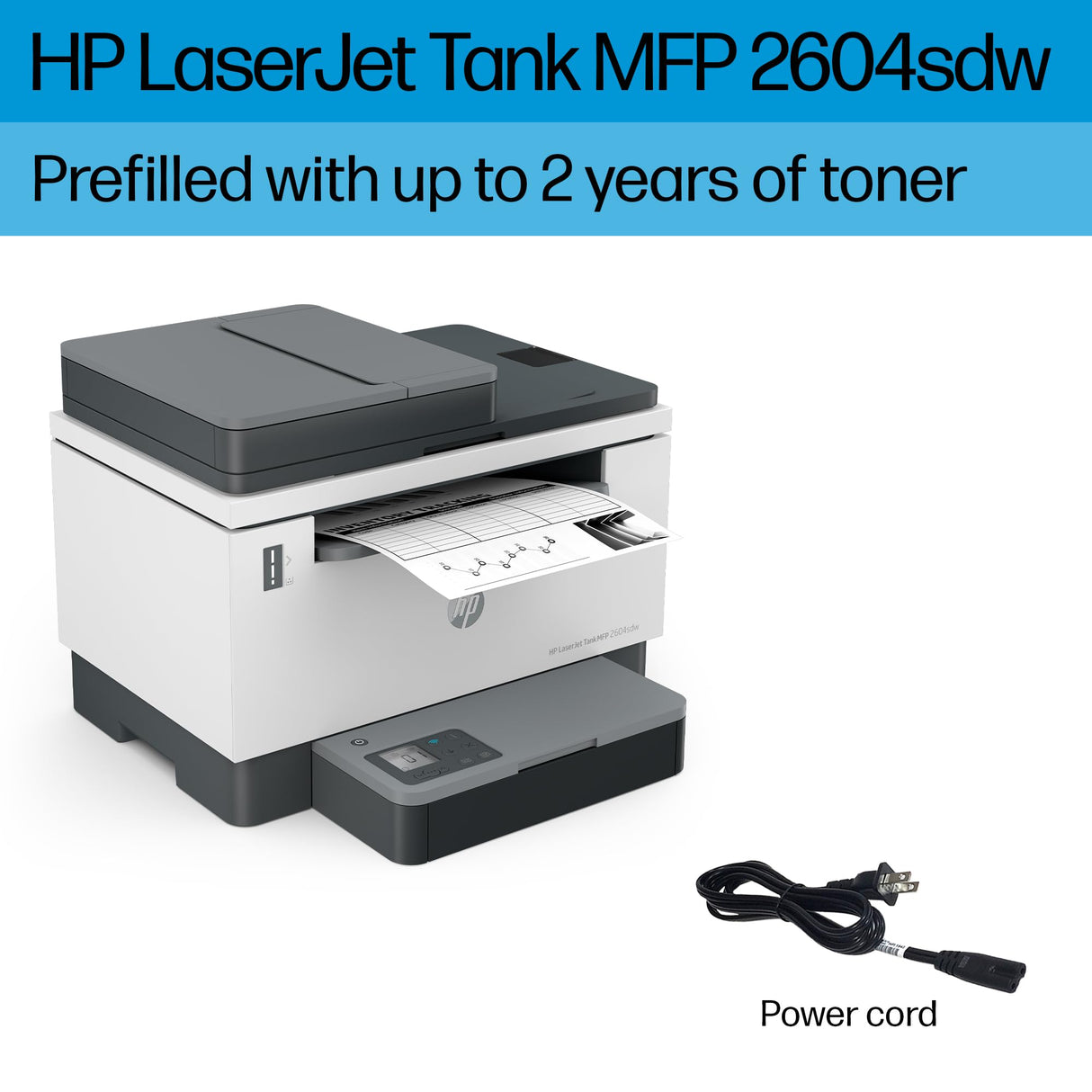 HP LaserJet-Tank MFP 2604sdw Wireless Black & White Printer Prefilled With Up to 2 Years of Original HP-Toner (381V1A) HP