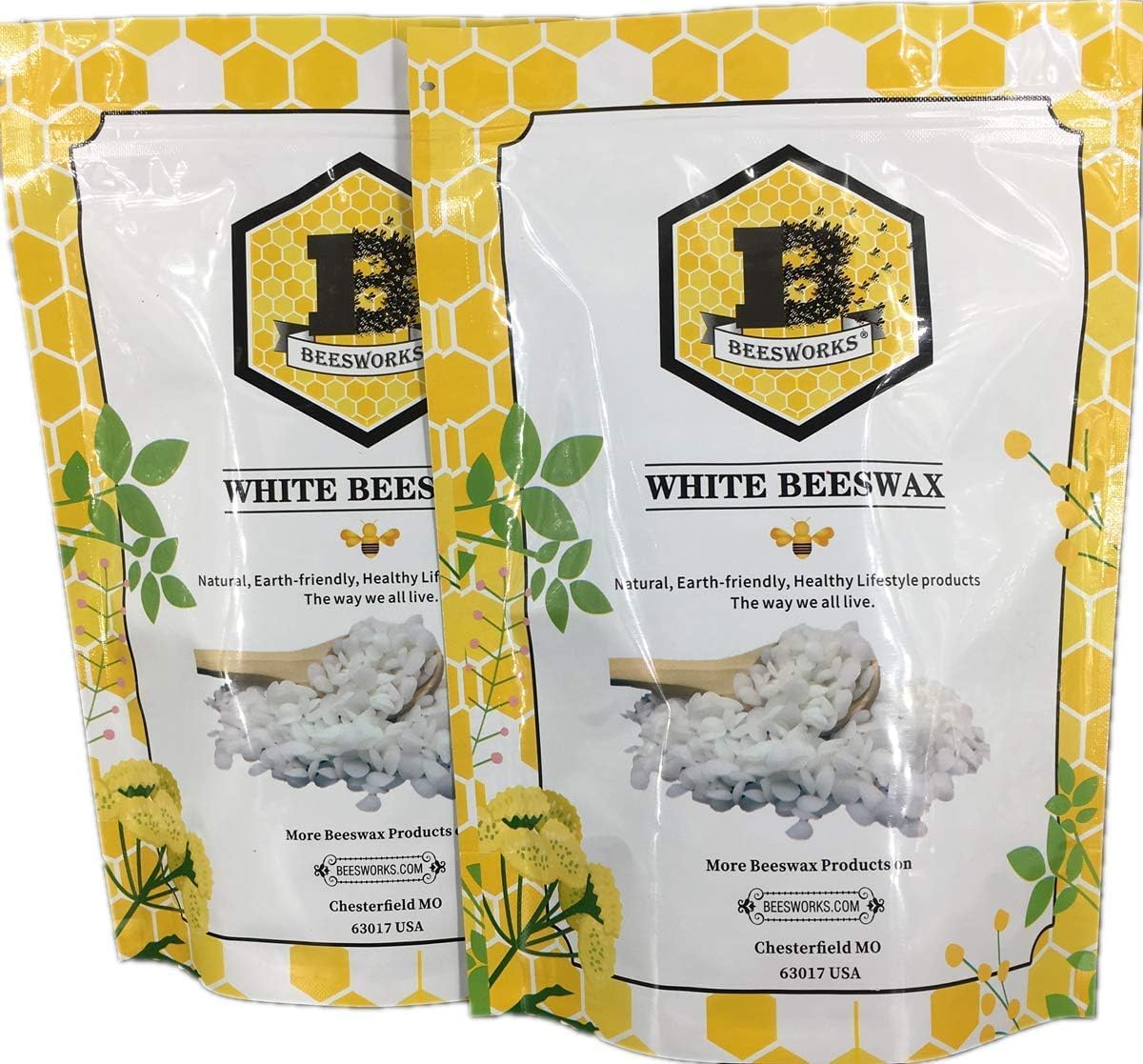 White Beeswax Pellets (1 lb) | 100% Pure, Cosmetic Grade, Triple-Filtered Beeswax for DIY Skin Care, Lip Balm, Lotion, and Candle Making BEESWORKS