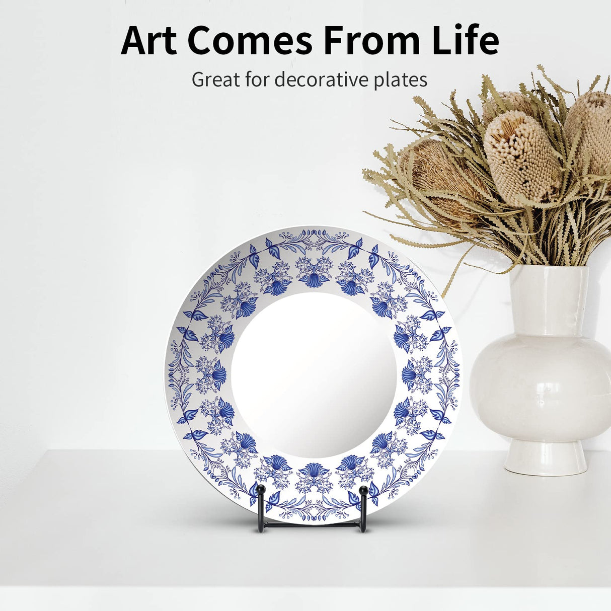 Kruodop 3 Pack 6 Inch Plate Stands for Display, Plate Holder Display Stand, Picture Frame Stand Black Metal Frame Holder Stands for Book,Small Easel,Decorative Plate,Photo and Platter,Tabletop Art Kruodop