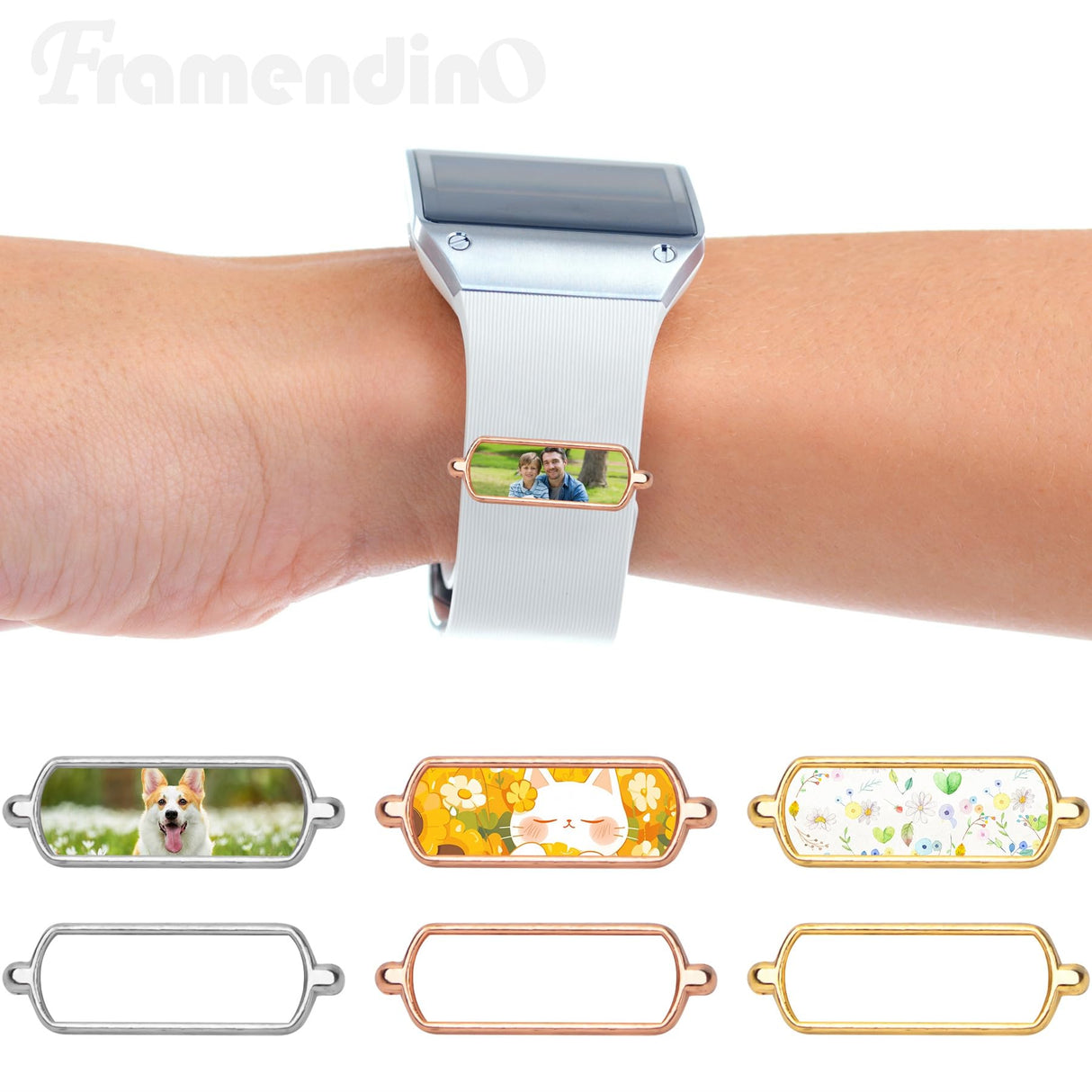 Framendino, 12 Pack Sublimation Watch Band Blanks Charms Heat Transfer Personalized Photo Watch Jewelry Charm Blank for DIY Picture Crafts Framendino