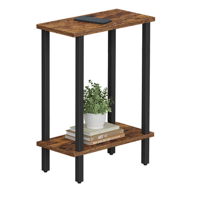 TUTOTAK Small Side Table, Narrow End Table, Skinny Sofa Table, Slim Nightstand, Couch Table, Living Room, Bed Room, Brown TB01BB062