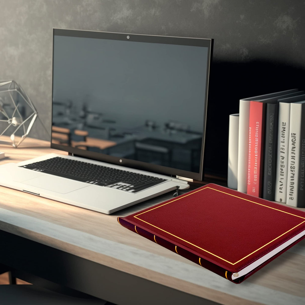 Office Werks Corporate Minute Book Binder, Maroon Leather w/Gold-Tooled Covers and Spines, Letter Size 8.5 x 11 Inches, 125 Pages/250 Sheet Capacity, 100 Minute Book Paper Included Office Werks