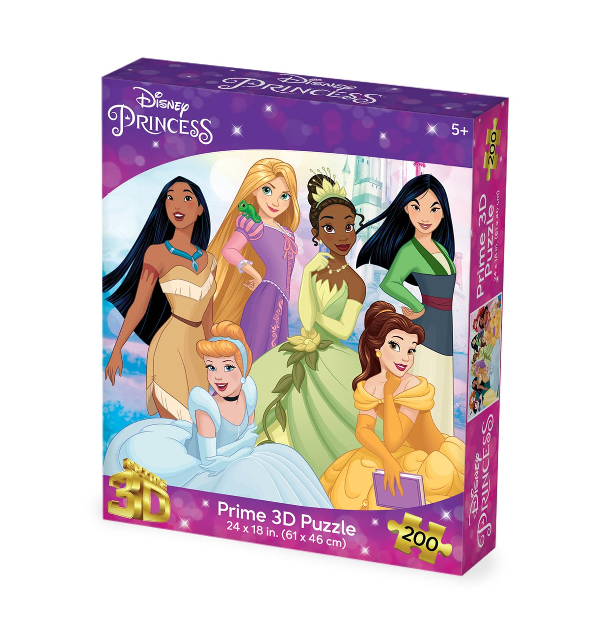 Prime 3D - Disney Princess Collection 3D Jigsaw Puzzle | 200 Piece Lenticular Game for Adults, Kids & Families | 24" x 18" Challenging & Fun Activity with Depth & Motion | Officially Licensed Gift Prime 3D