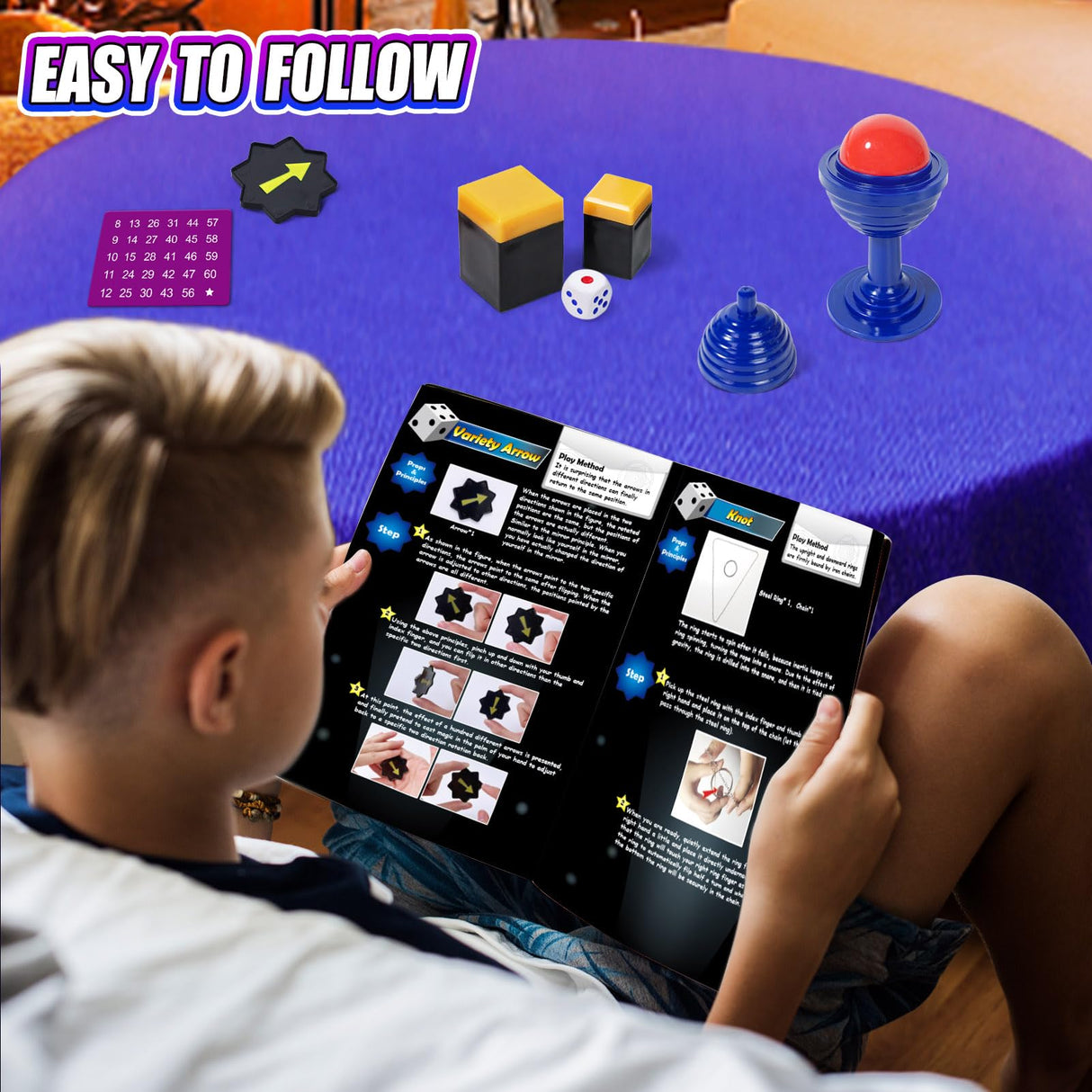 PATIFEED Magic Kit, Magic Tricks for Kids Age 6-8, 40 Magic Tricks with Instructions for Girls Boys Beginners to Perform, Gift for Boys Girls Kids PATIFEED