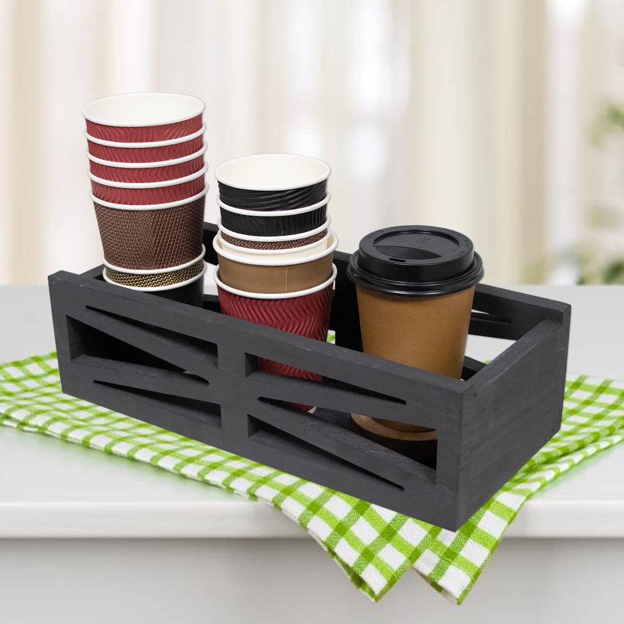 TNQNCFL Wooden Bathroom Decor Box,Rustic Toilet Tank Box,Bathroom Decor Box Toilet, Wooden Storage Box,Farmhouse Bathroom Accessories, Toilet Paper Basket(Black) TNQNCFL