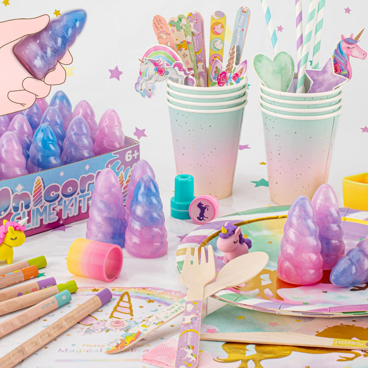 Unicorn Slime Party Favors for Kids, 36 Pack Non-Sticky & Stretchy Unicorn Slime Kit, Birthday Gift, School Classroom Award, Goodie Bags Stuffers, Basket Eggs Filler, Slime Bulk Set for Girls Boys BYONEBYE