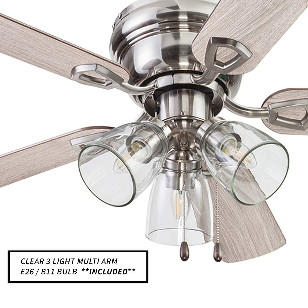 Portage Bay 51437 Renton Ceiling Fan, 42 Inch, Brushed Nickel Portage Bay