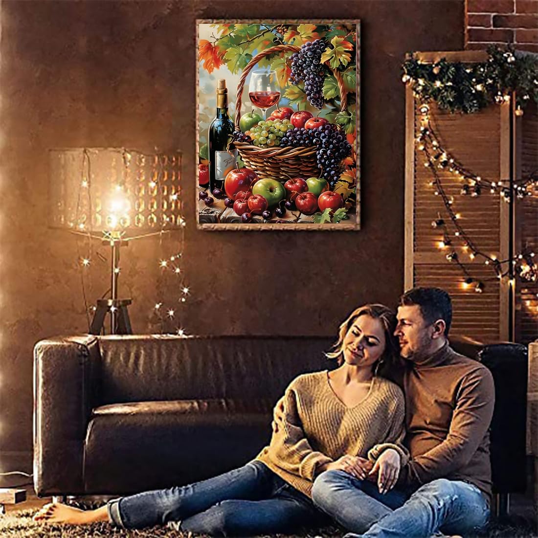 TCDZMYGS Fall Diamond Art Kits for Adults - Fruit Red Wine Diamond Painting Kits for Adults,5D Round Full Drill Gem Art for Adults DIY Paint by Diamonds dots12x16 inch TCDZMYGS