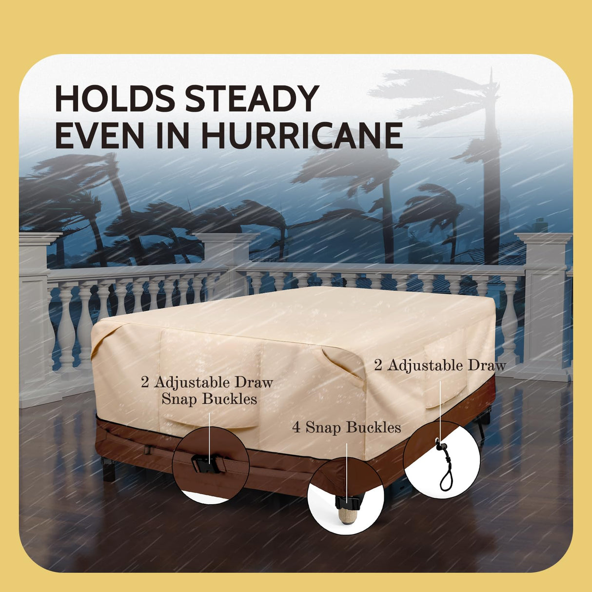 COSFLY Waterproof Patio Furniture Set Covers Durable, Outdoor Table and Chair Covers Rectangular Large - Fits up to 108L x 82W x 28H inches COSFLY