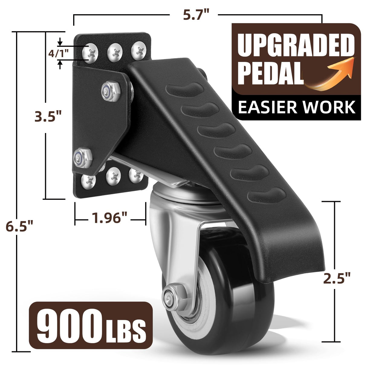 SPACECARE Workbench Casters kit 900Lbs Heavy Duty Quick Release 2 Mounting Options Retractable Workbench Stepdown Caster Wheels Adjustable Polyurethane Durable Steel Construction (Set of 4) SPACECARE