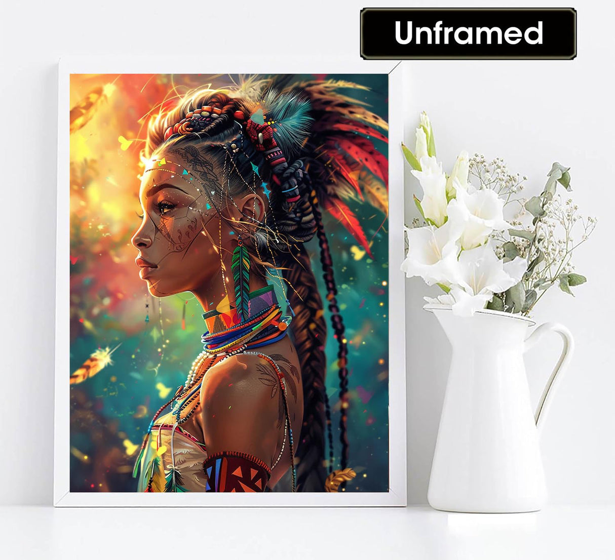 Diymood Paint by Numbers for Adults African Americans, DIY Oil Painting African Women Acrylic Paint by Number Kits for Kids Adults Beginner for Home Wall Decor 16x20 inch Diymood