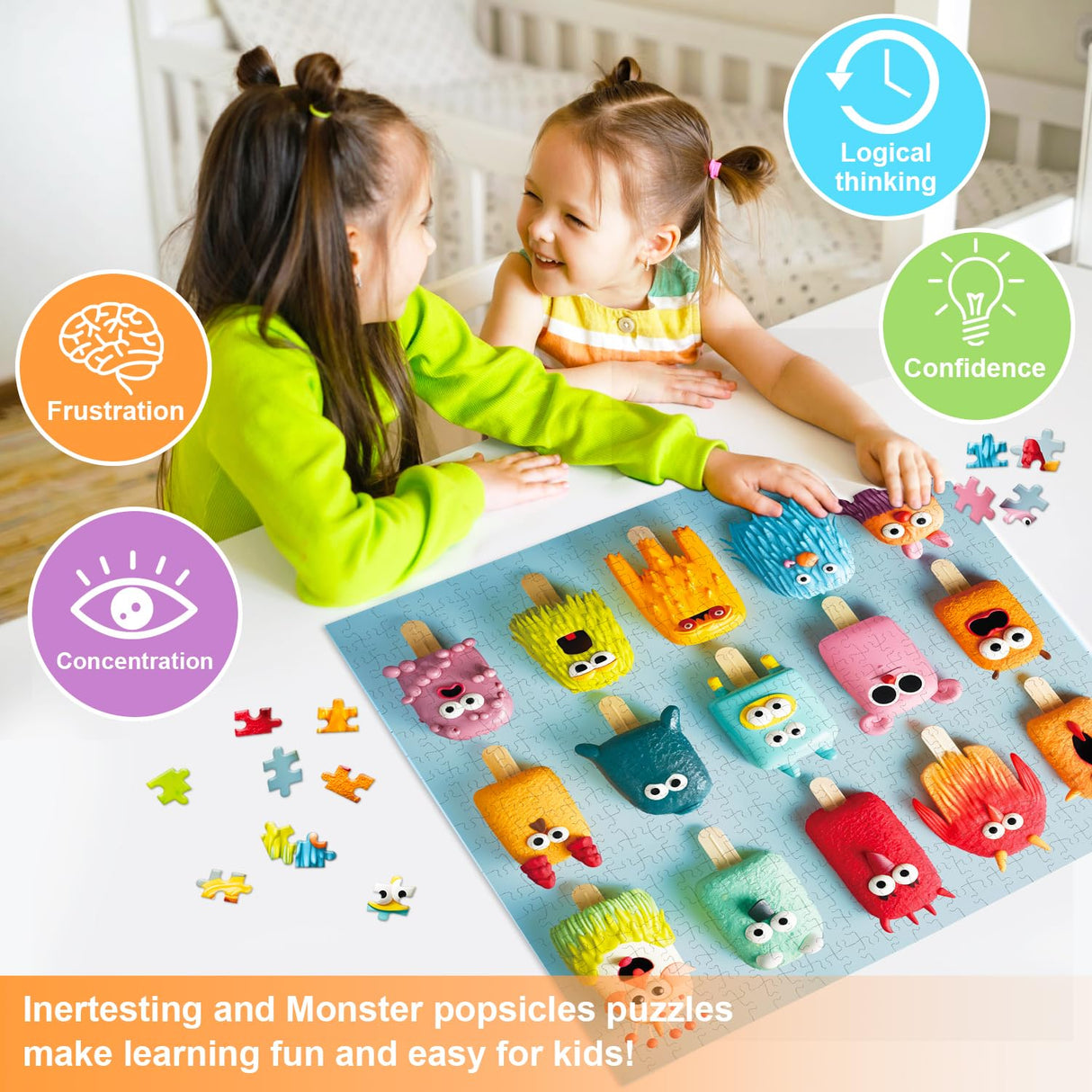 500 Pieces Jigsaw Puzzles for Adults and Teens and Kids Family Happy Gift Colorful Popsicles (Monster Popsicles) fishwisdom