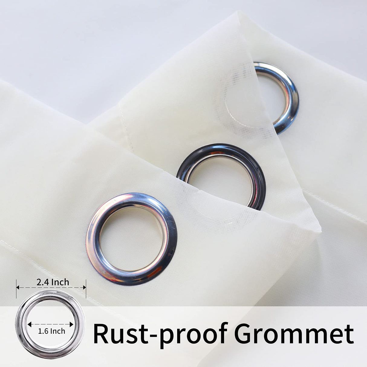 BONZER Sheer Outdoor Curtains for Patio Waterproof - 2 Panels Grommet Indoor Voile Sheer Curtains for Living Room, Bedroom, Porch, Pergola, Cabana, 54 x 84 inch, Beige BONZER