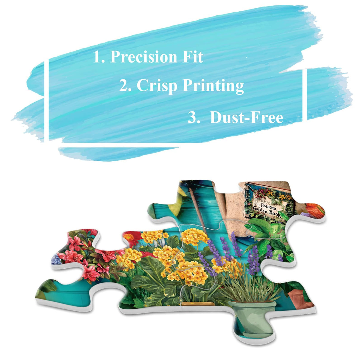 Flower Plant Gardening Puzzle 1000 Piece for Adults, Spring Nature Garden Jigsaw Puzzle, Cat Colorful Cabin Puzzles BBOLDIN