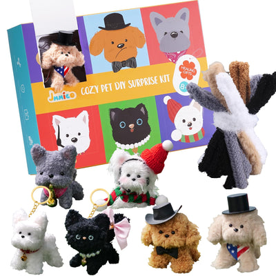 JMMICO 71-Piece Pipe Cleaner Craft Kit for Kids & Adults - DIY Animal Art Supplies with Video Tutorial, Creative Blind Box Anxiety Relief Toys & Classroom Activities, Gifts for 8+ Year Old Girls