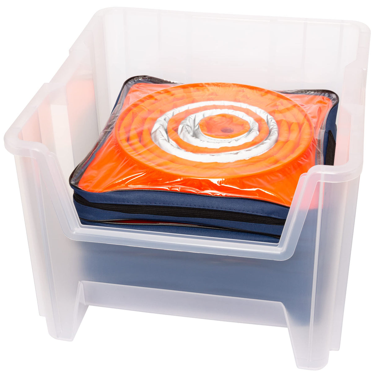 Akro-Mils 13018 Stak-N-Store Heavy Duty Stackable Open Front Plastic Storage Container Bin, (17-1/2-Inch x 16-1/2-Inch x 12-1/2-Inch), Clear, (2-Pack) Akro-Mils