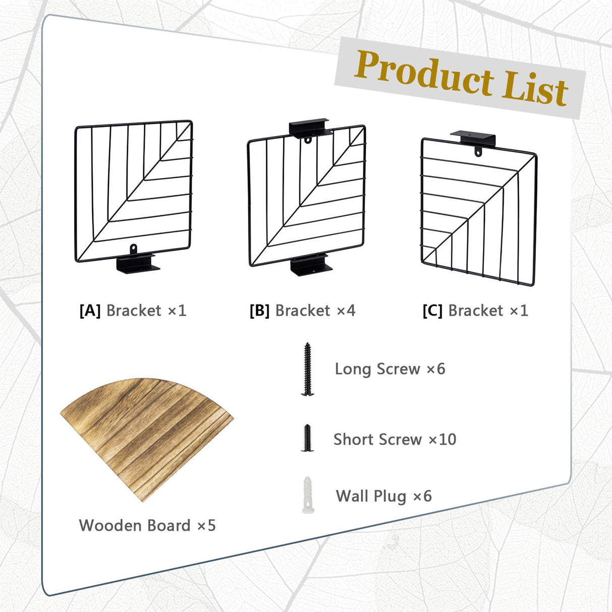 Love-KANKEI Corner Shelf Wall Mount of 5 Tier Rustic Wood Floating Shelves Wall Shelves for Bedroom Living Room Bathroom Kitchen Office and More Carbonized Black Love-KANKEI