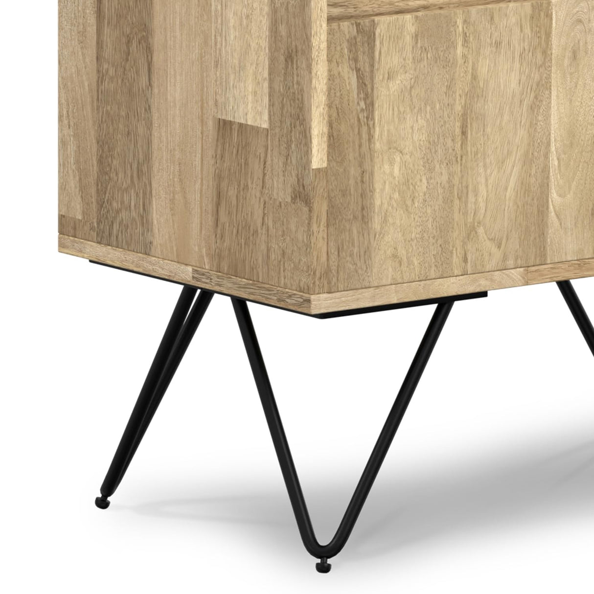 SIMPLIHOME Hunter Solid Mango Wood and Metal 64 inch x 24 inch Rectangle Modern Industrial Tall Bookcase in Natural for The Living Room, Study Room and Office SIMPLIHOME