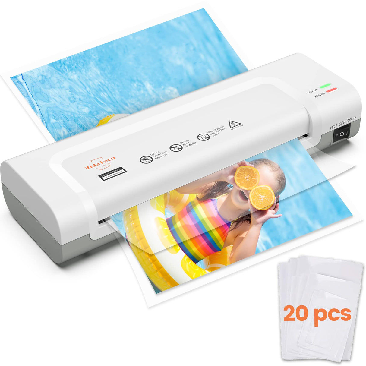 Laminator Machine,VidaTeco 9-inch Thermal Laminator with Laminating Sheets 20 pcs,Laminating Machine with 2-Min Faster Preheat,Small Personal Lamination with Patented Roller for Teacher,Home VidaTeco