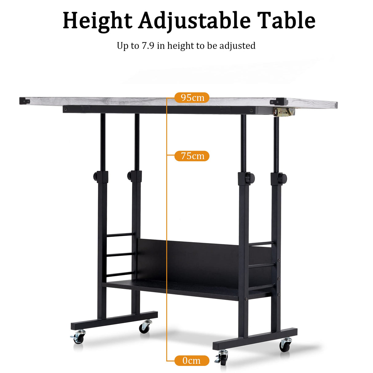 Becko US 1500 Piece Jigsaw Puzzle Table with Legs, Adjustable & Stand Up Puzzle Tables, with 5 Tilting Angle & Height Adjustment, Wood Jigsaw Puzzle Board with Cover Mat, Enclosed with 4 Wheels Becko US