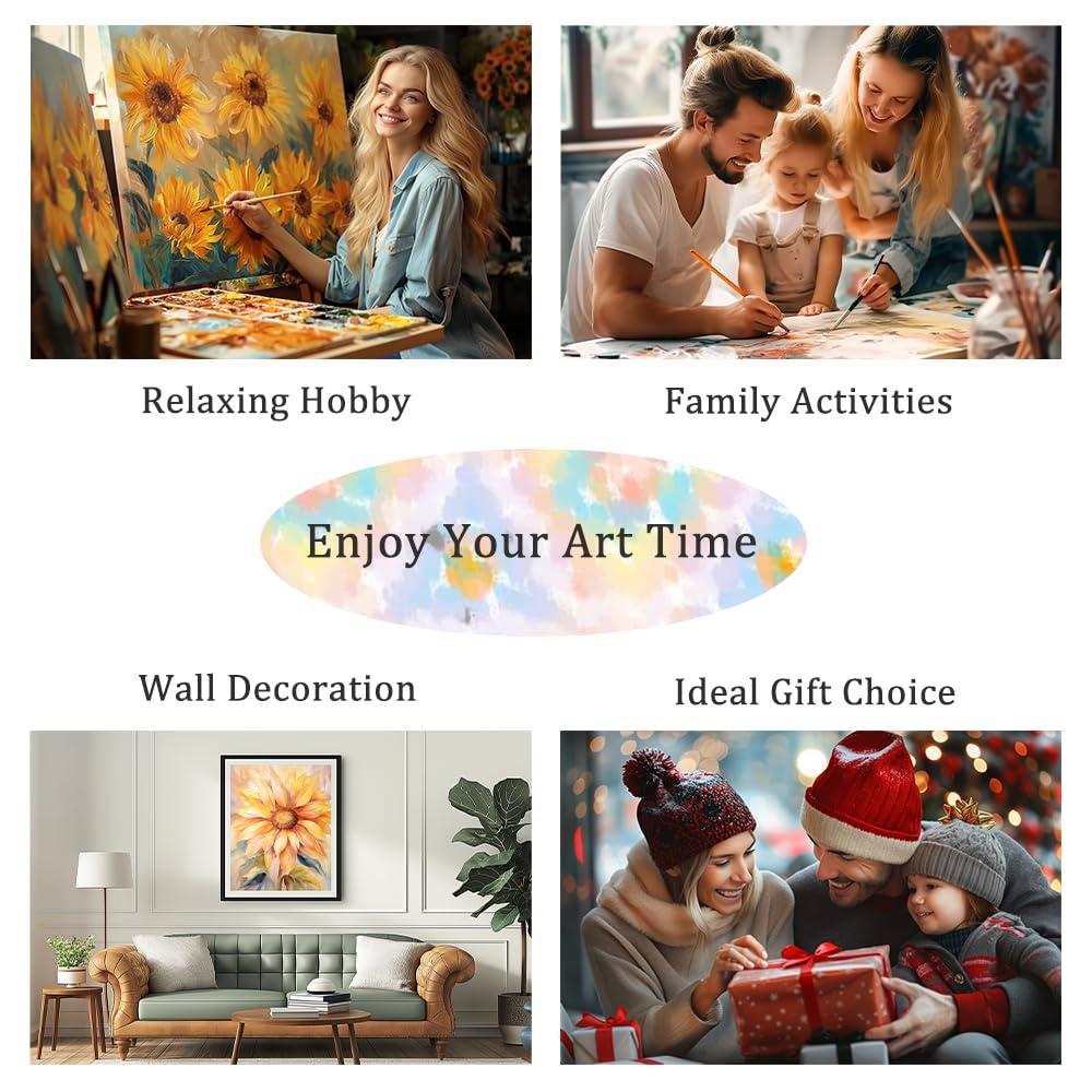 Natuyalo Paint by Numbers Kit for Adults Beginners and Kids, 16" Wx20 L Canvas Pictures Drawing Acrylic Paintwork with 3 Pcs Paintbrushes, Jesus Walking in The Rriver Natuyalo