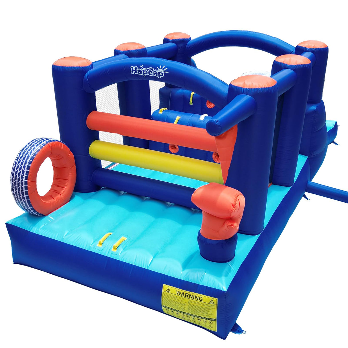 Hapcap 18' x 7.5' Inflatable Obstacle Course Bounce House for Big Kids,Wide Slide,2 Climbing Walls,Jumping Area,Simple Boxing Theme for Backyard Party Hapcap