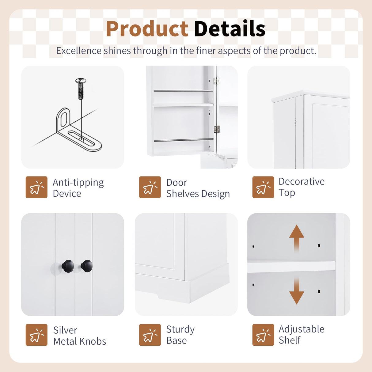 LUMISOL 72'' Tall Tilt Out Laundry Hamper, Bathroom Storage Cabinet with Hidden Laundry Hamper Basket, Drawer & 3 Doors, Freestanding Bathroom Cabinet with Adjustable Shelf, White LUMISOL